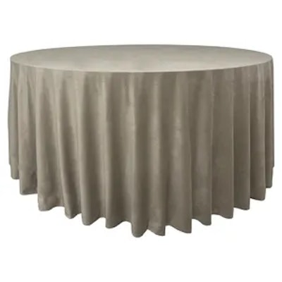 Скатерть велюр, круглая, бежевая