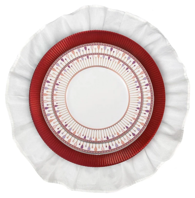 Салфетка из хлопка, с рюшами белая