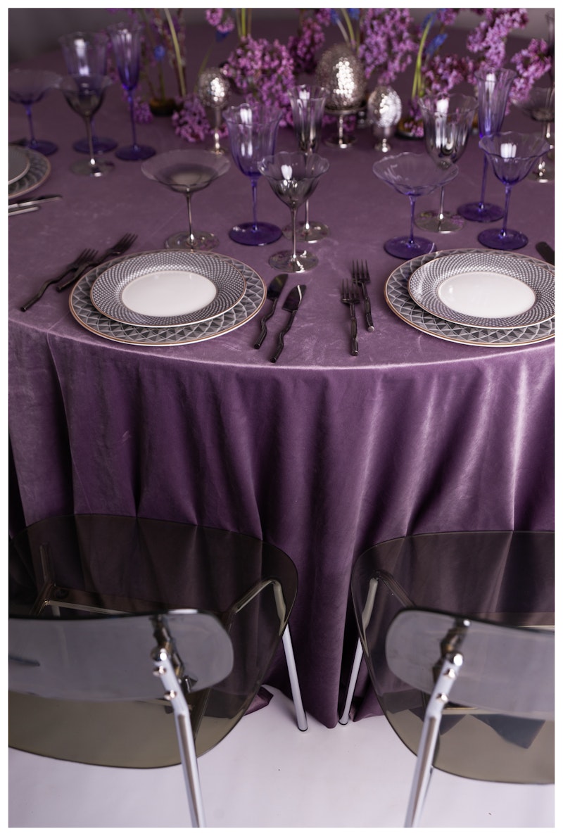 Скатерть велюр, круглая,  Нежная орхидея