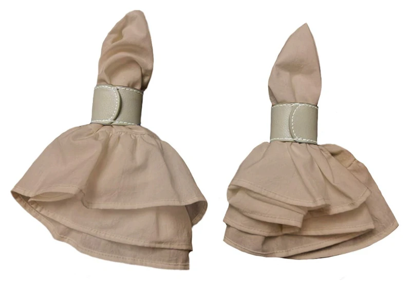 Салфетка из хлопка, с рюшами бежевая