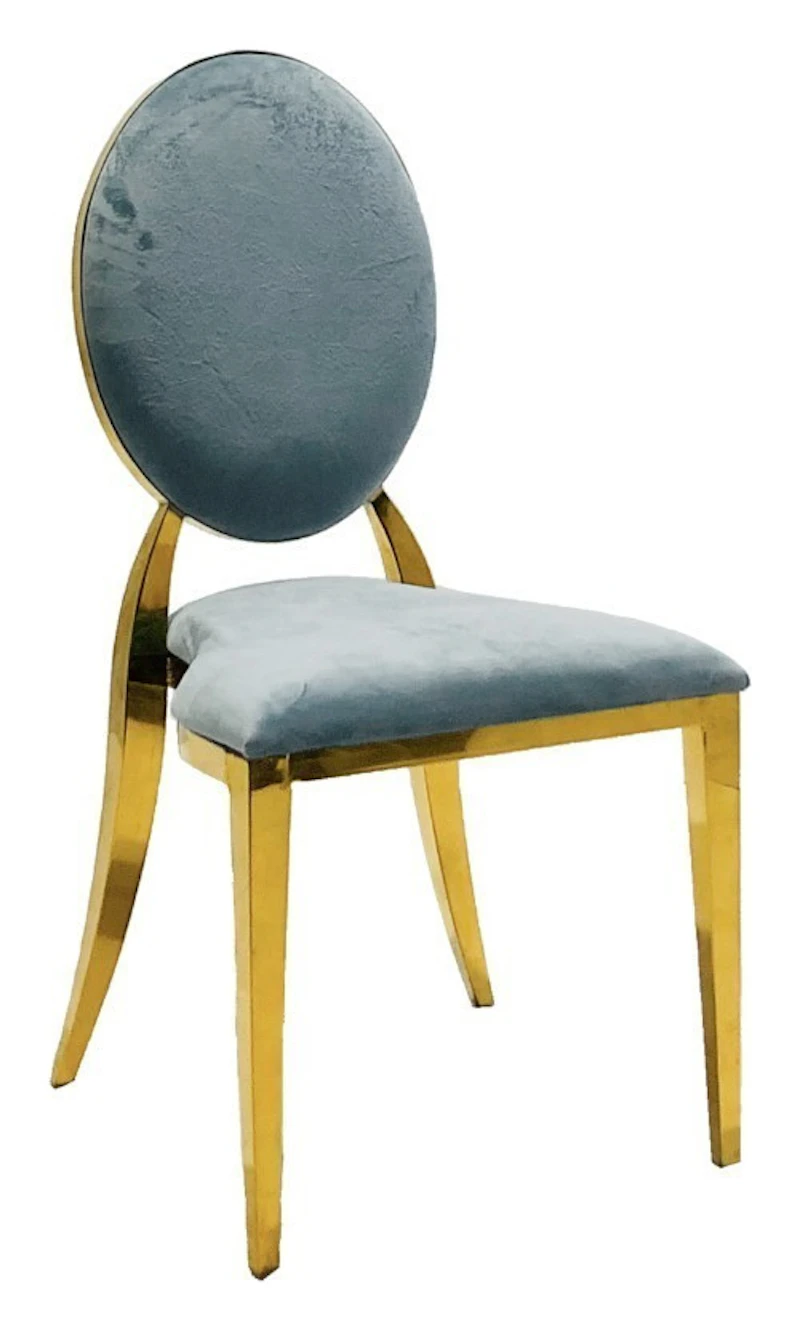 Стул Вашингтон Золото, велюр серо-голубой