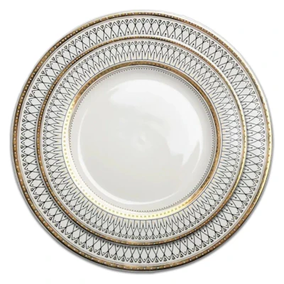 Сет тарелок Паттерн Черный С и М