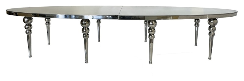 Стол Овал Серебро-400 (темное зеркало)