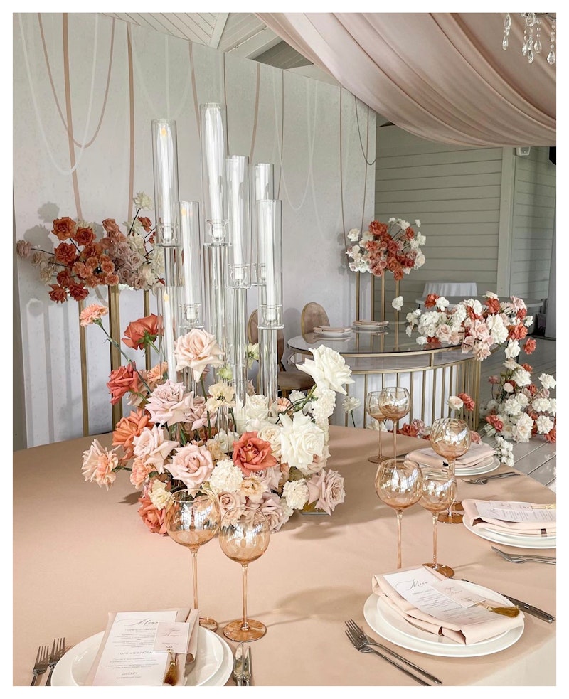 Канделябр со стеклянными колбами Хай Тауэр (10 стоек)