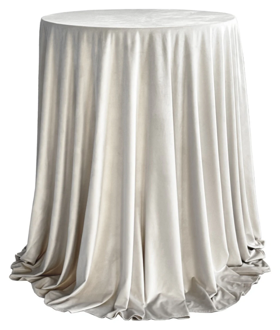 Комплект Стол коктейльный Тавола+ скатерть велюр молочная