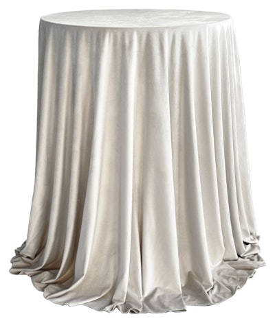 Комплект Стол коктейльный Тавола+ скатерть велюр молочная