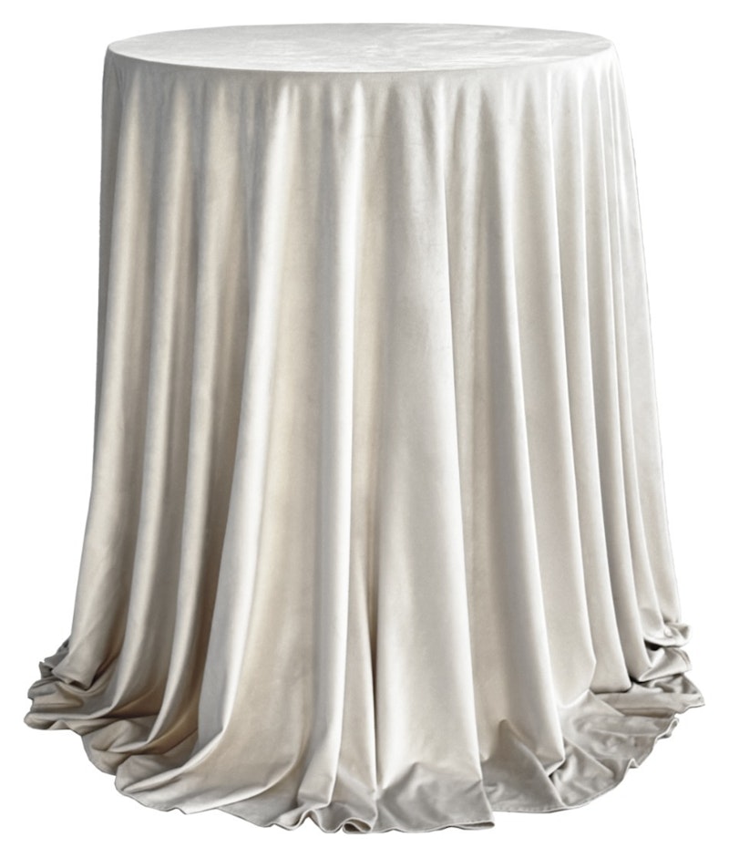 Комплект Стол коктейльный Тавола+ скатерть велюр молочная