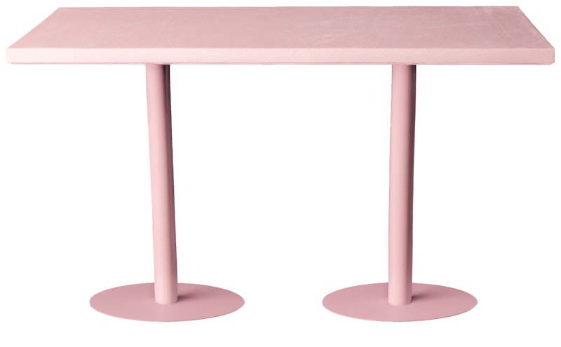 Стол коктейльный Твист Прямоугольный М, Розовая помада + Куколка (телескопические ноги)