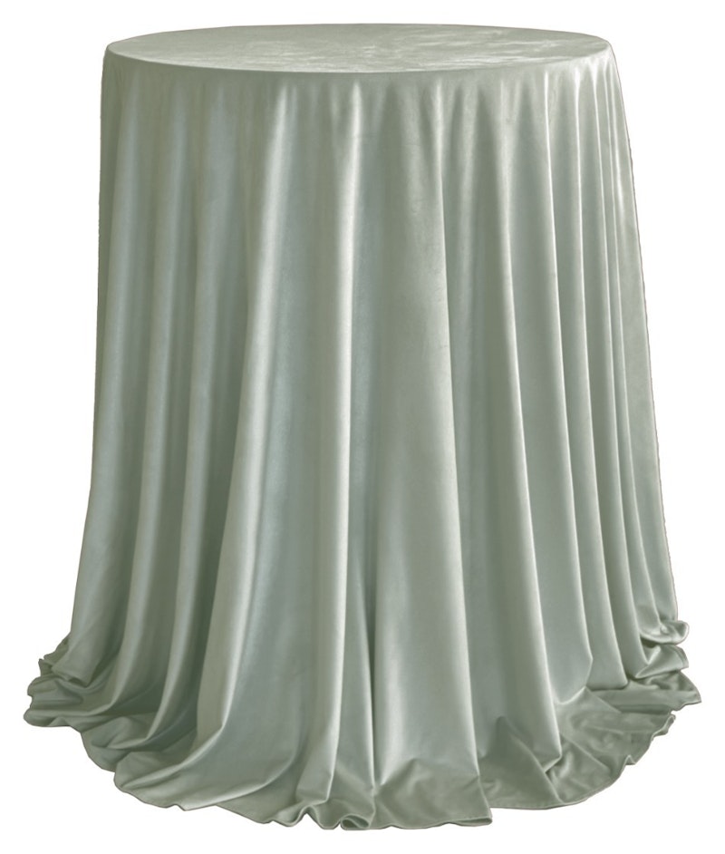 Комплект Стол коктейльный Тавола + скатерть велюр шалфей