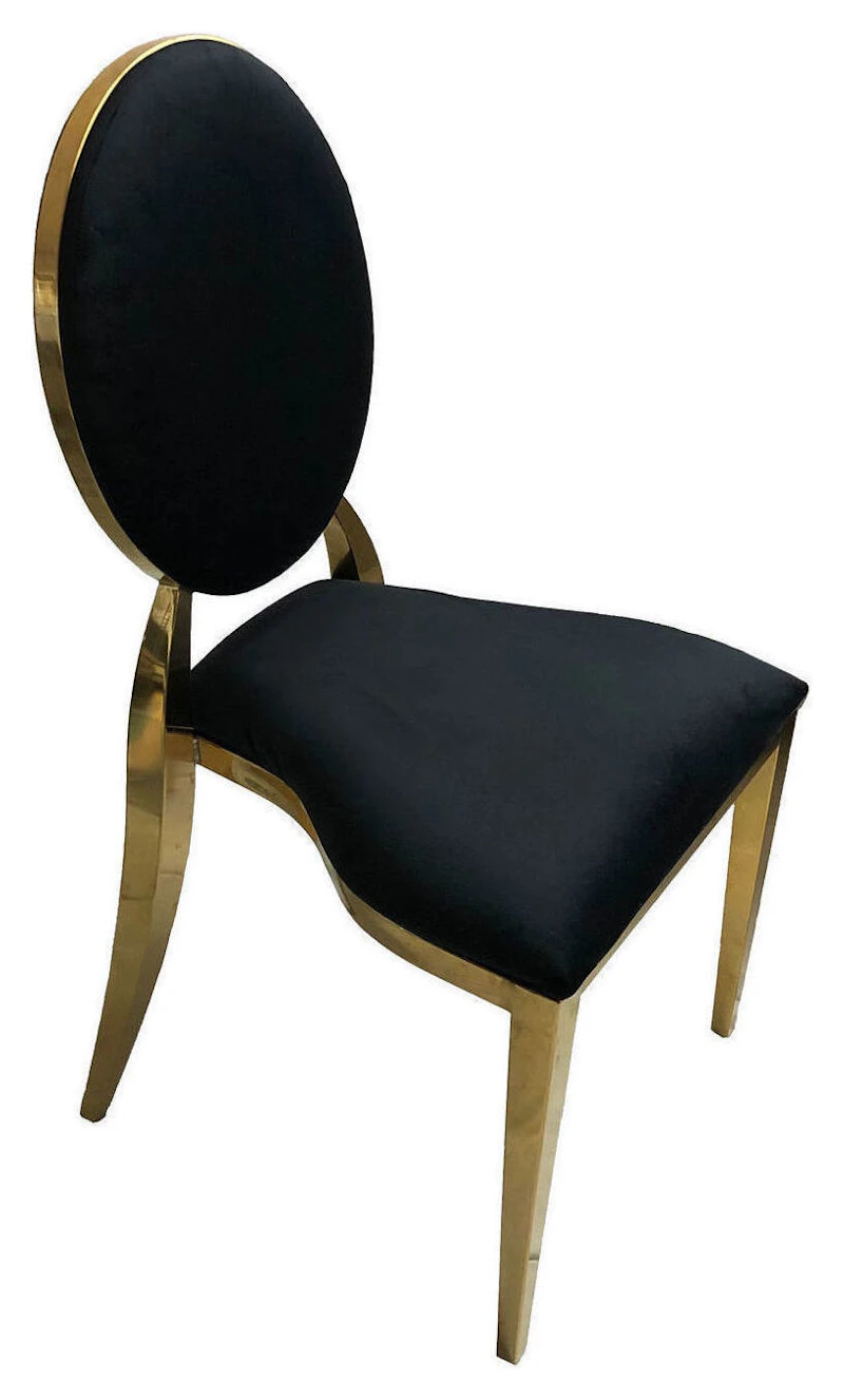 Стул Вашингтон Золото, велюр черный