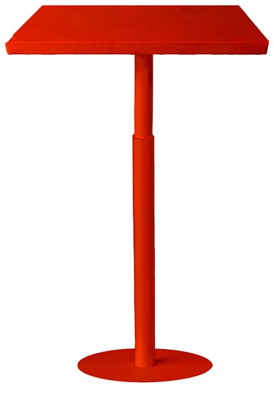 Стол коктейльный Твист Прямоугольный С, Красный бархат + Малиново-красный (телескопическая нога)