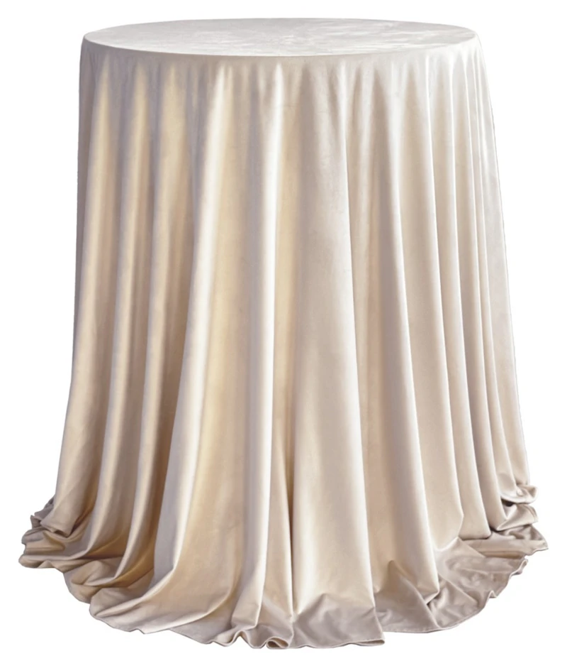 Комплект Стол коктейльный Тавола+ скатерть велюр кремовый бисквит