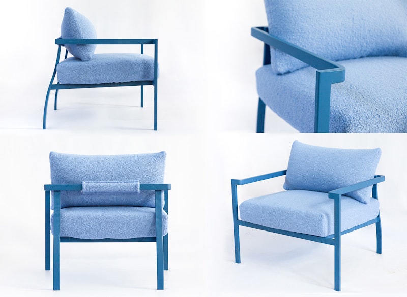 Кресло Хагги, Черничный йогурт + Голубой Тедди