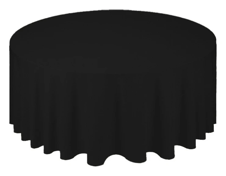Скатерть, полиэстер, круглая, черная