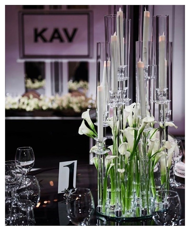 Канделябр со стеклянными колбами Хай Тауэр (10 стоек)