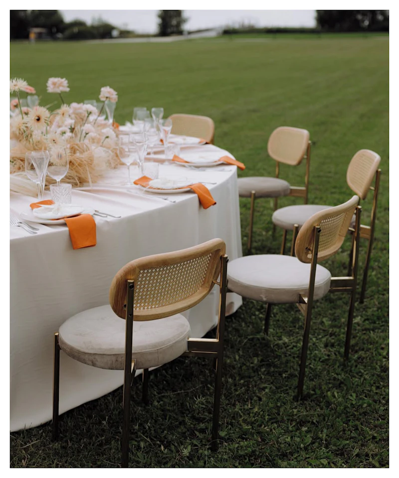 Стул Модерн Золото, Натуральный ротанг + Кремовый бисквит