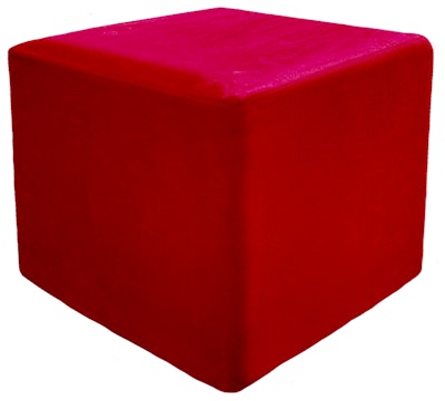 Пуф квадратный Точка, велюр, Малиново-красный
