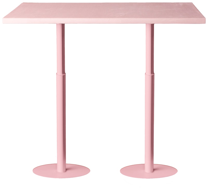 Стол коктейльный Твист Прямоугольный М, Розовая помада + Куколка (телескопические ноги)
