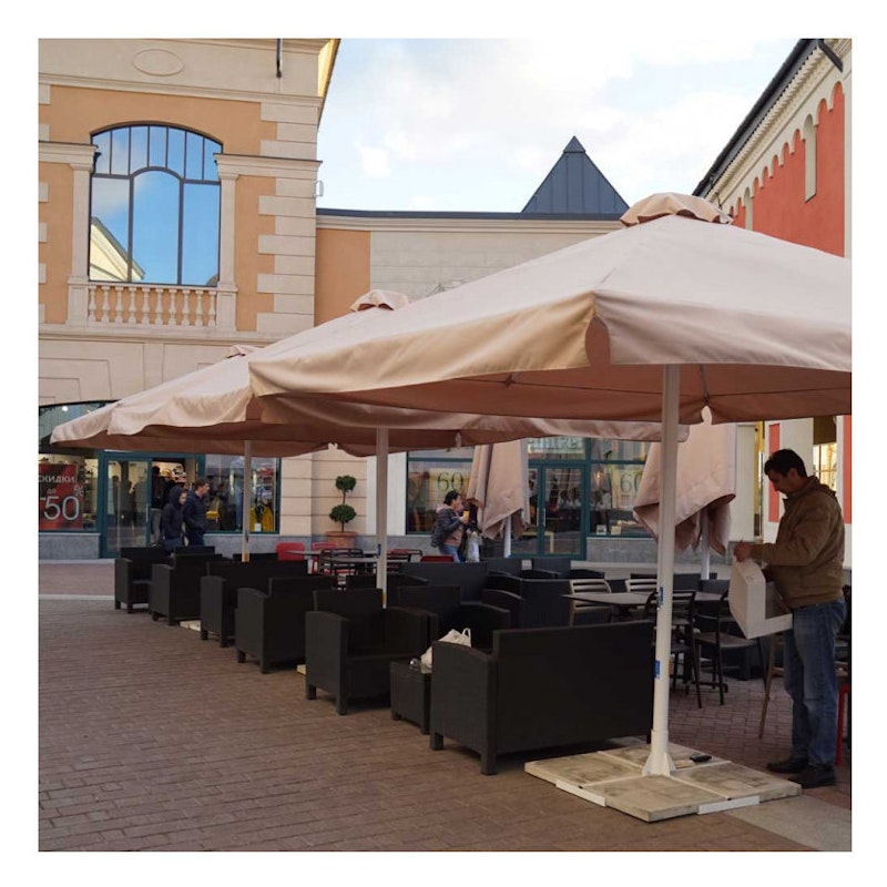 Зонт с центральной опорой 4х4, бежевый