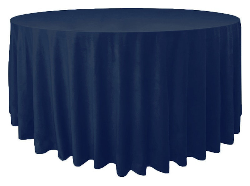 Скатерть велюр, круглая, сапфир