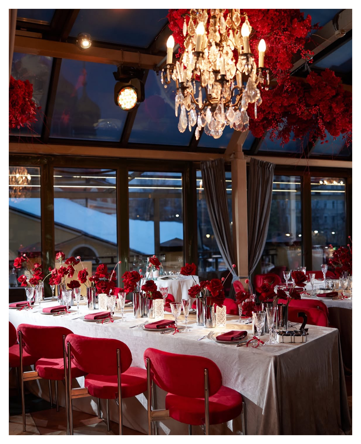 Стул Модерн Серебро, Малиново-красный