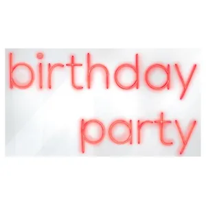 Неоновая вывеска "Birthday party"