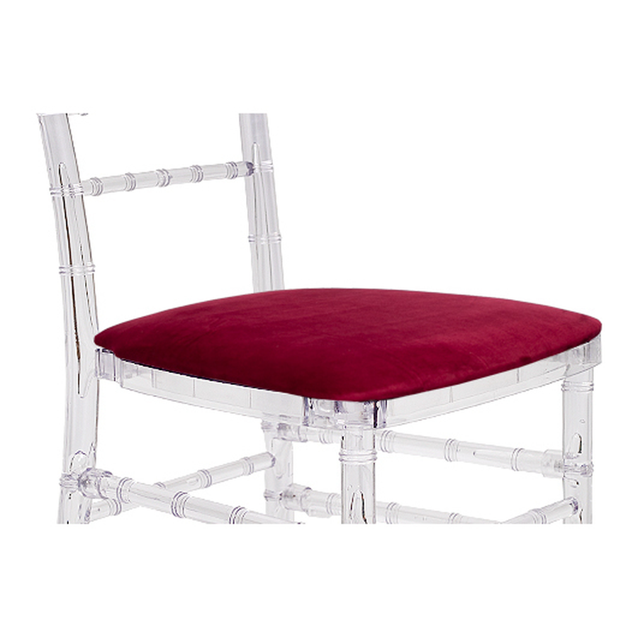 Подушка на стул бархат рубиново-красный - Фото миниатюра 1