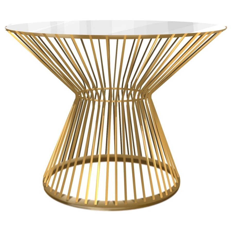 Журнальный столик золотой круглый-каркас Примавера - Фото миниатюра 1