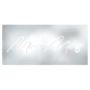 Неоновая вывеска Мистер + Миссис белая - Фото 2