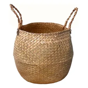 Соломенное кашпо Бохо