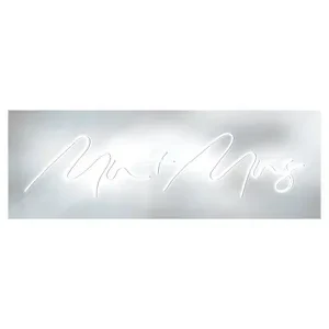 Неоновая вывеска Мистер + Миссис белая - Фото 1