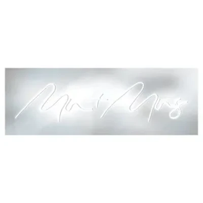 Неоновая вывеска Мистер + Миссис белая - изображение 1