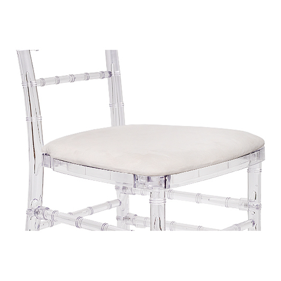 Подушка на стул бархат айвори - Фото миниатюра 1