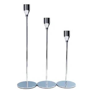 Комплект из 3-х подсвечников Арес серебро - Фото 1