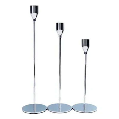 Комплект из 3-х подсвечников Арес серебро - изображение 1