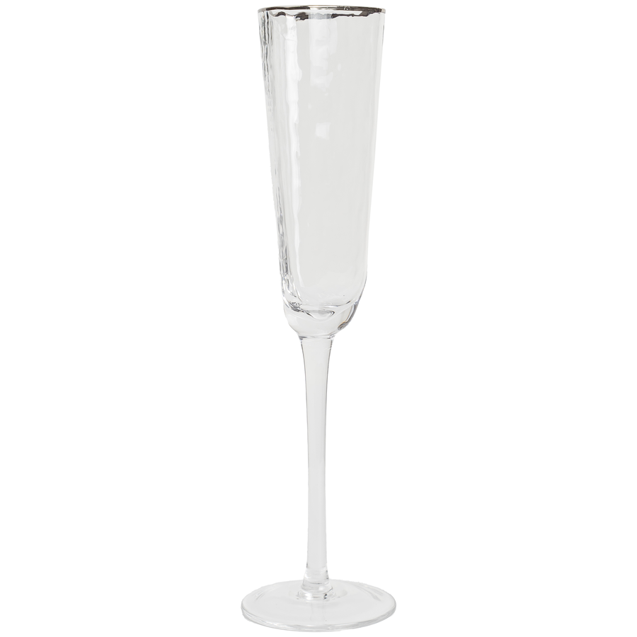 Бокал для шампанского "Блум" c серебряным кантом - Фото миниатюра 1