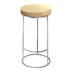 Барный стул серебро-бежевый