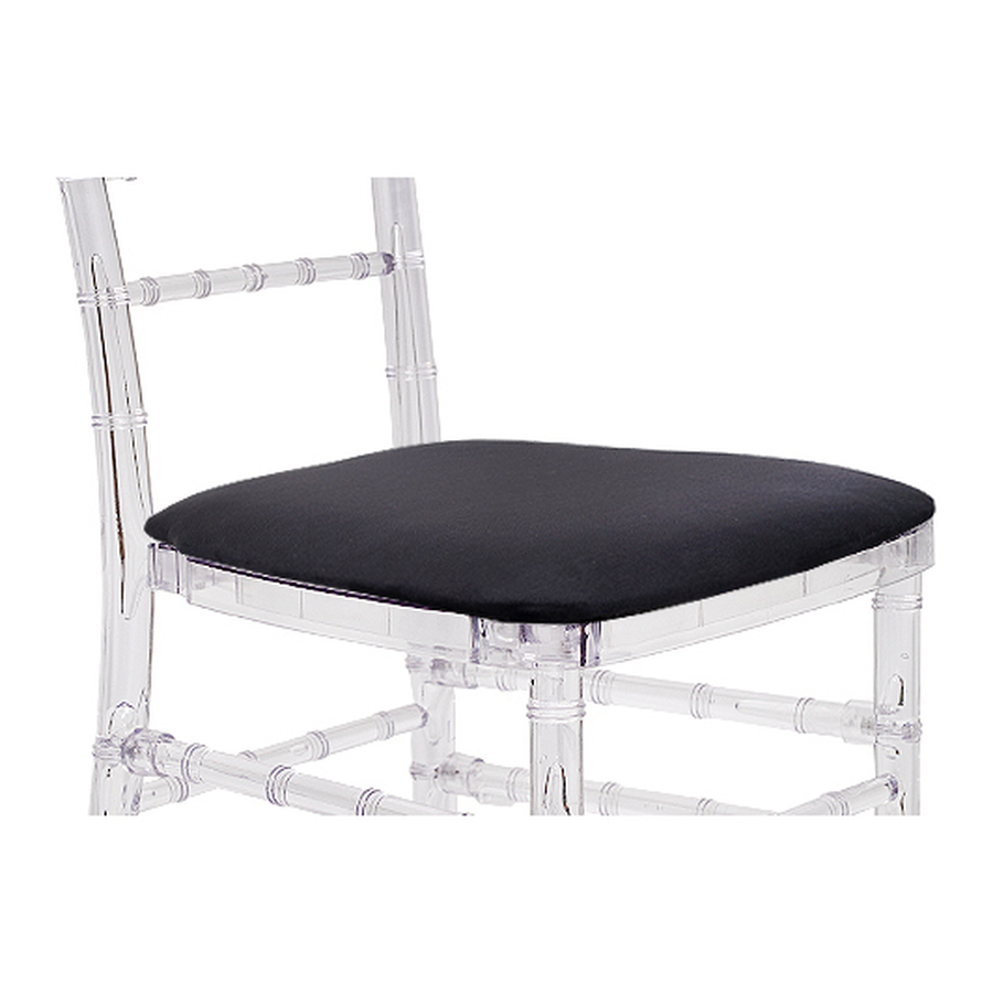 Подушка на стул бархат черная тотал блэк - Фото миниатюра 1