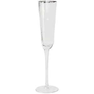 Бокал для шампанского "Блум" c серебряным кантом