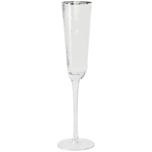 Бокал для шампанского "Блум" c серебряным кантом