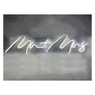 Неоновая вывеска Мистер + Миссис белая - изображение 3