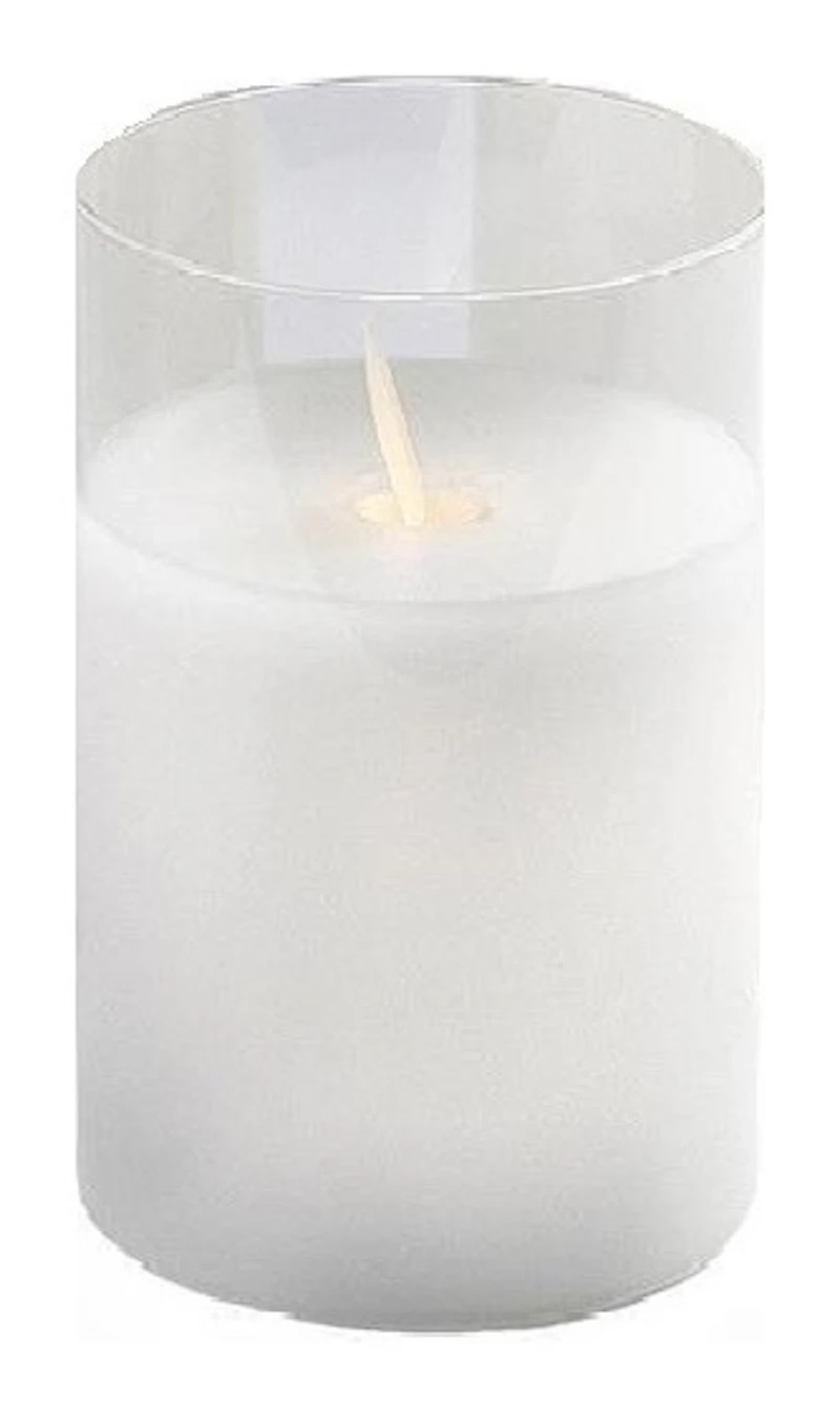 Свеча  "Файр" 12 см белая (теплый свет)