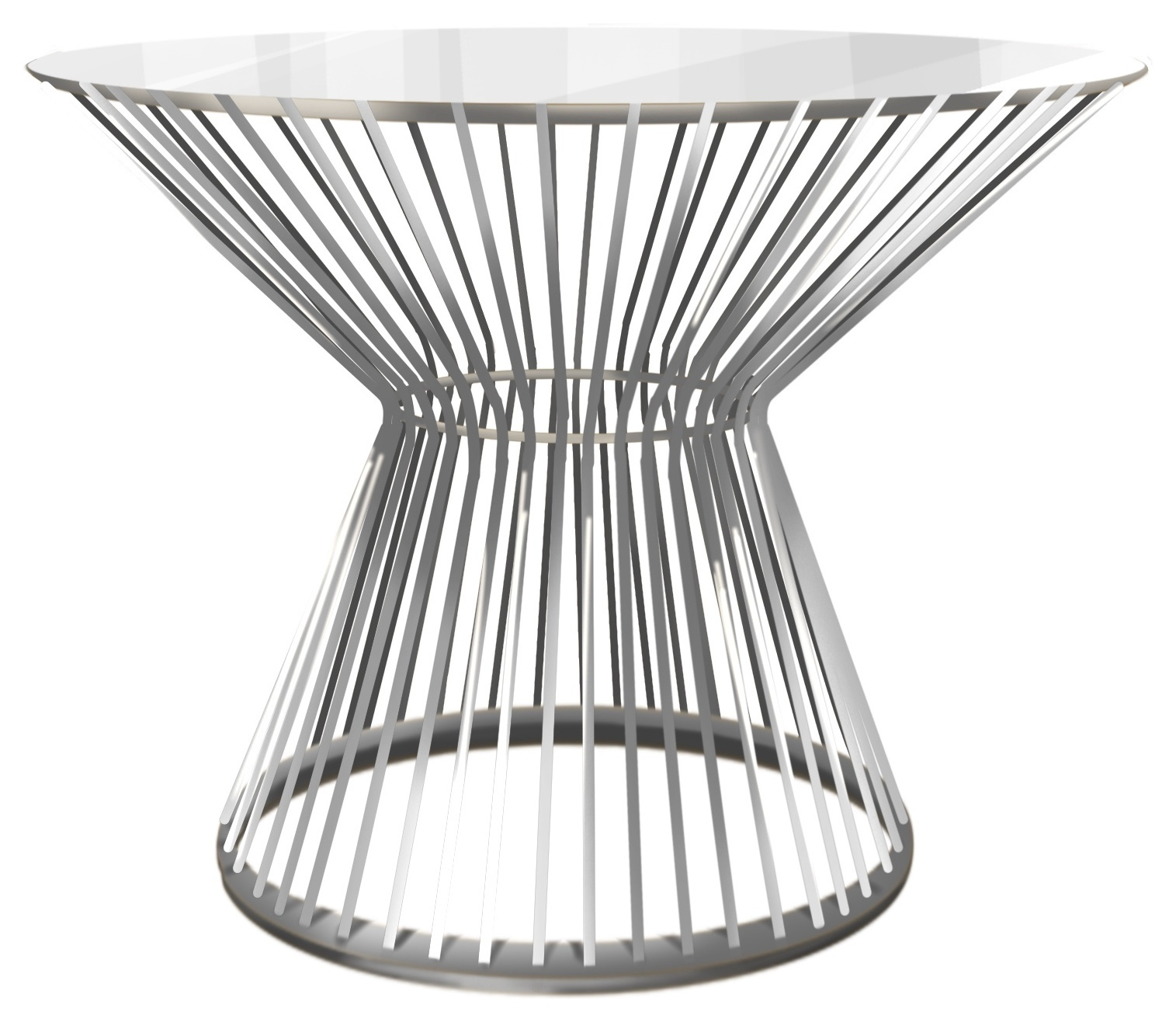 Журнальный столик серебро круглый-каркас Примавера