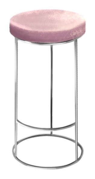 Барный стул серебро-лавандовый