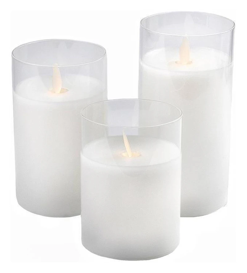 Свеча  "Файр" 12 см белая (теплый свет)