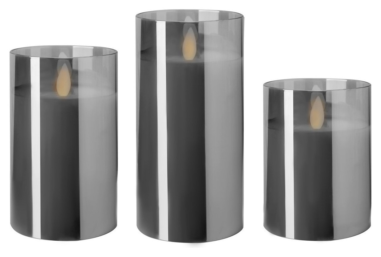 Набор свечей"Файр" дымчатая ( свет теплый )