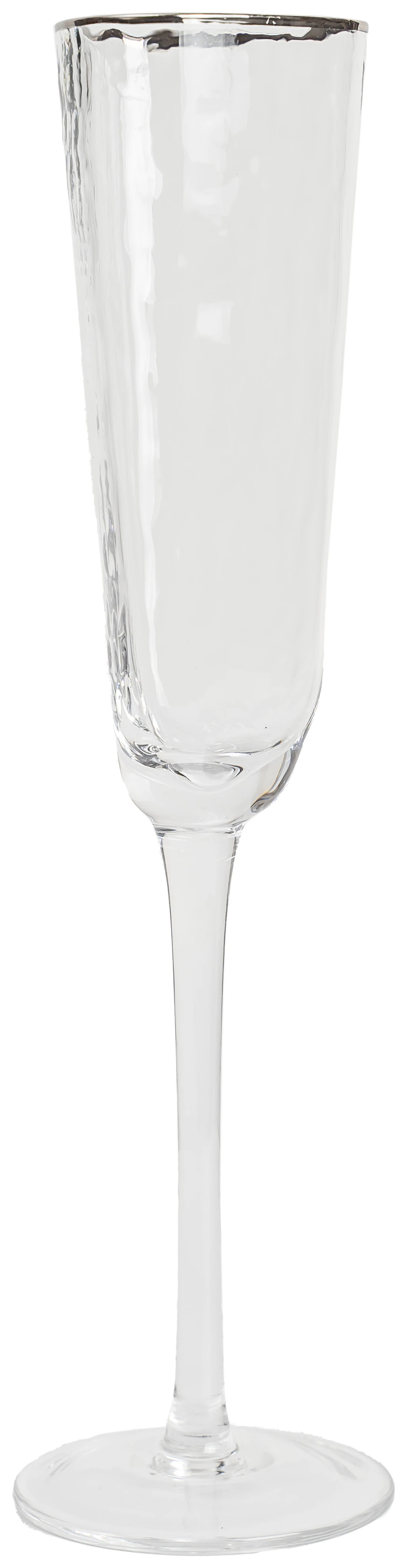 Бокал для шампанского "Блум" c серебряным кантом