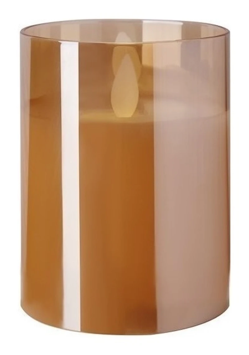 Свеча"Файр" 10см  золото (теплый свет)