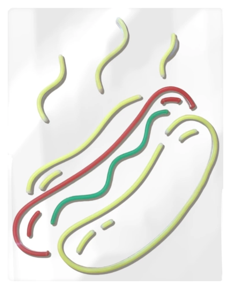 Неоновая вывеска "Хот-дог"