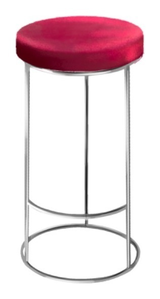 Барный стул серебро-красный